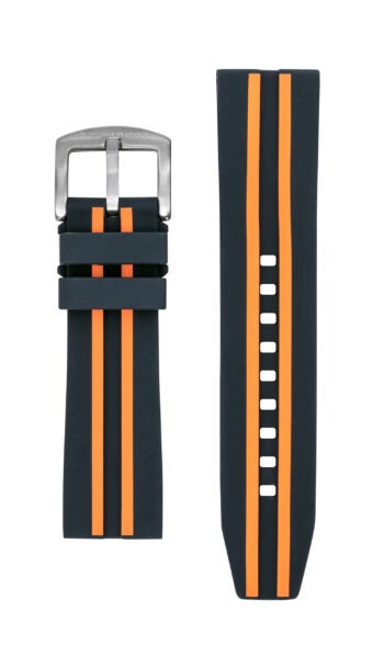 Bracelet Silicone Noir et Orange 22mm