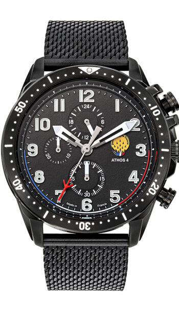 Montre Chronographe Cadran noir Bracelet Acier A4-100C-668135