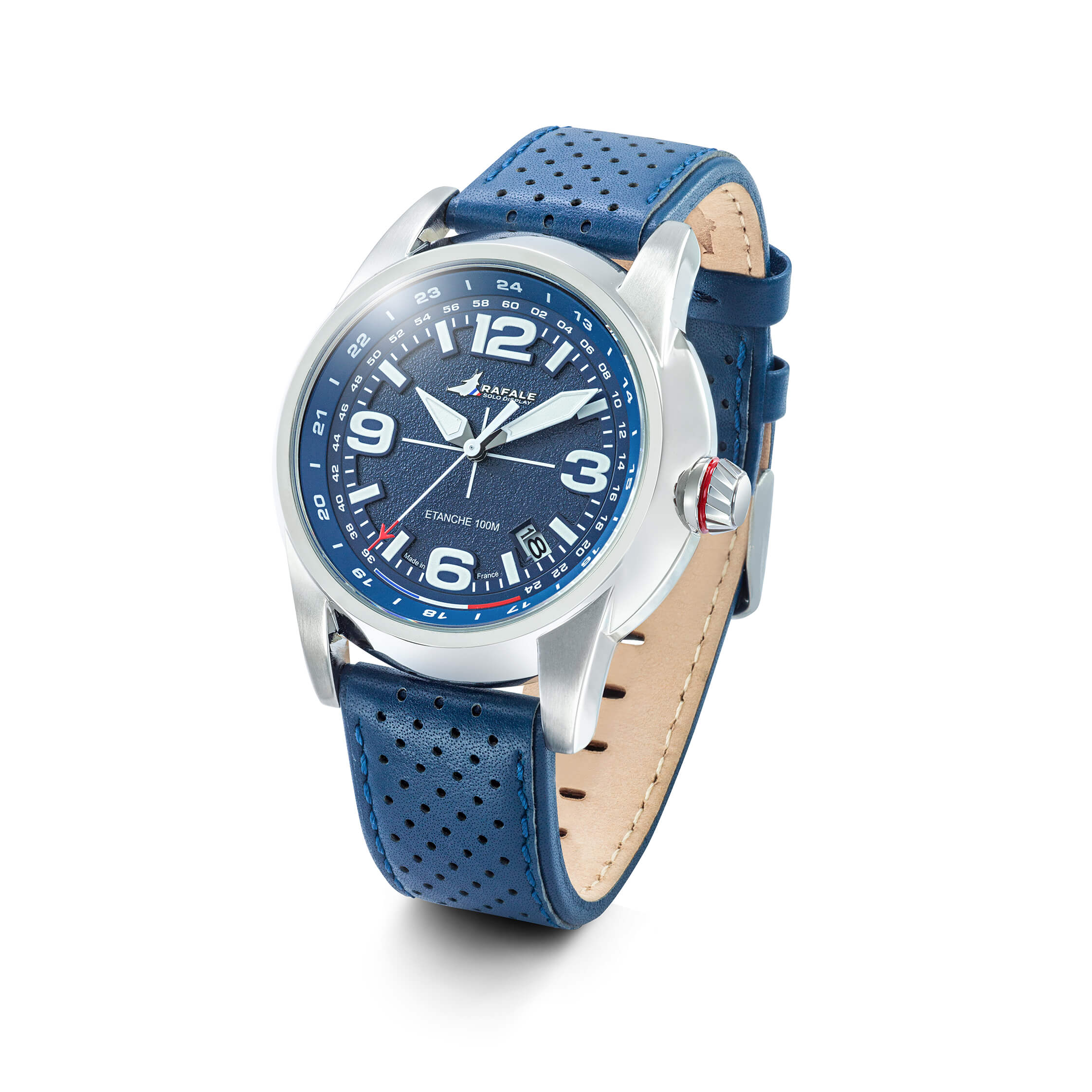 666020 Montre Rafale Solo Display Bleue