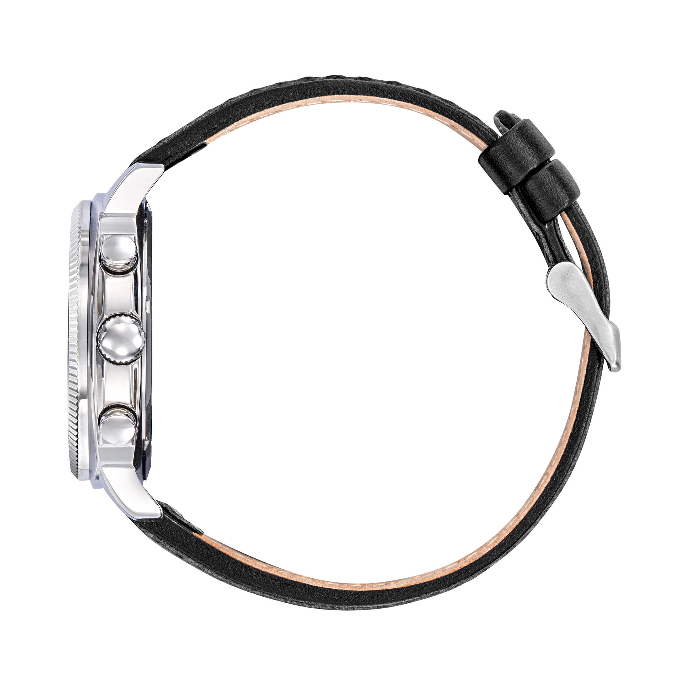 666024 Montre Rafale Solo Display Chrono Argenté et Noir Profil