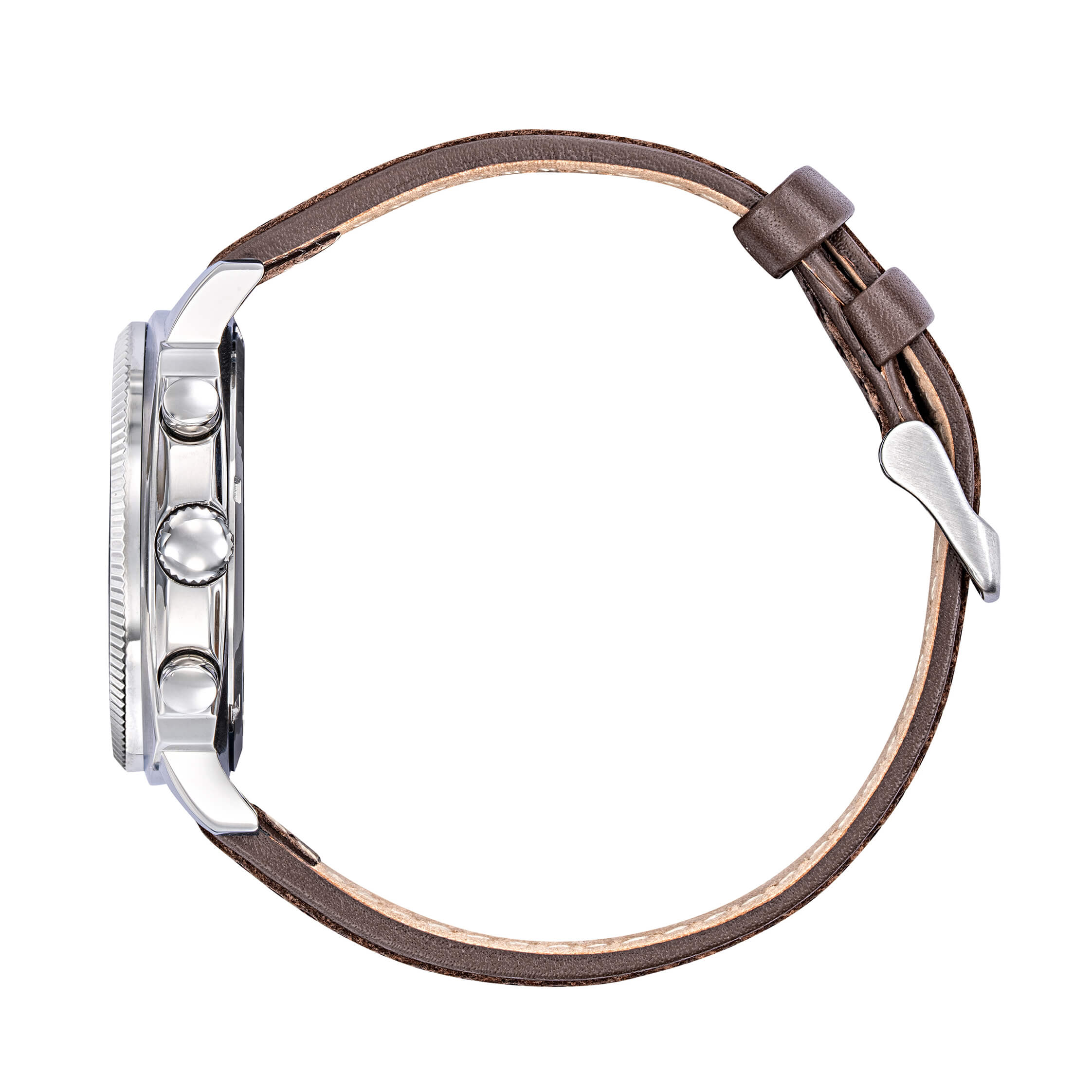 666026 Montre Rafale Solo Display Chrono Marron et Vert Profil