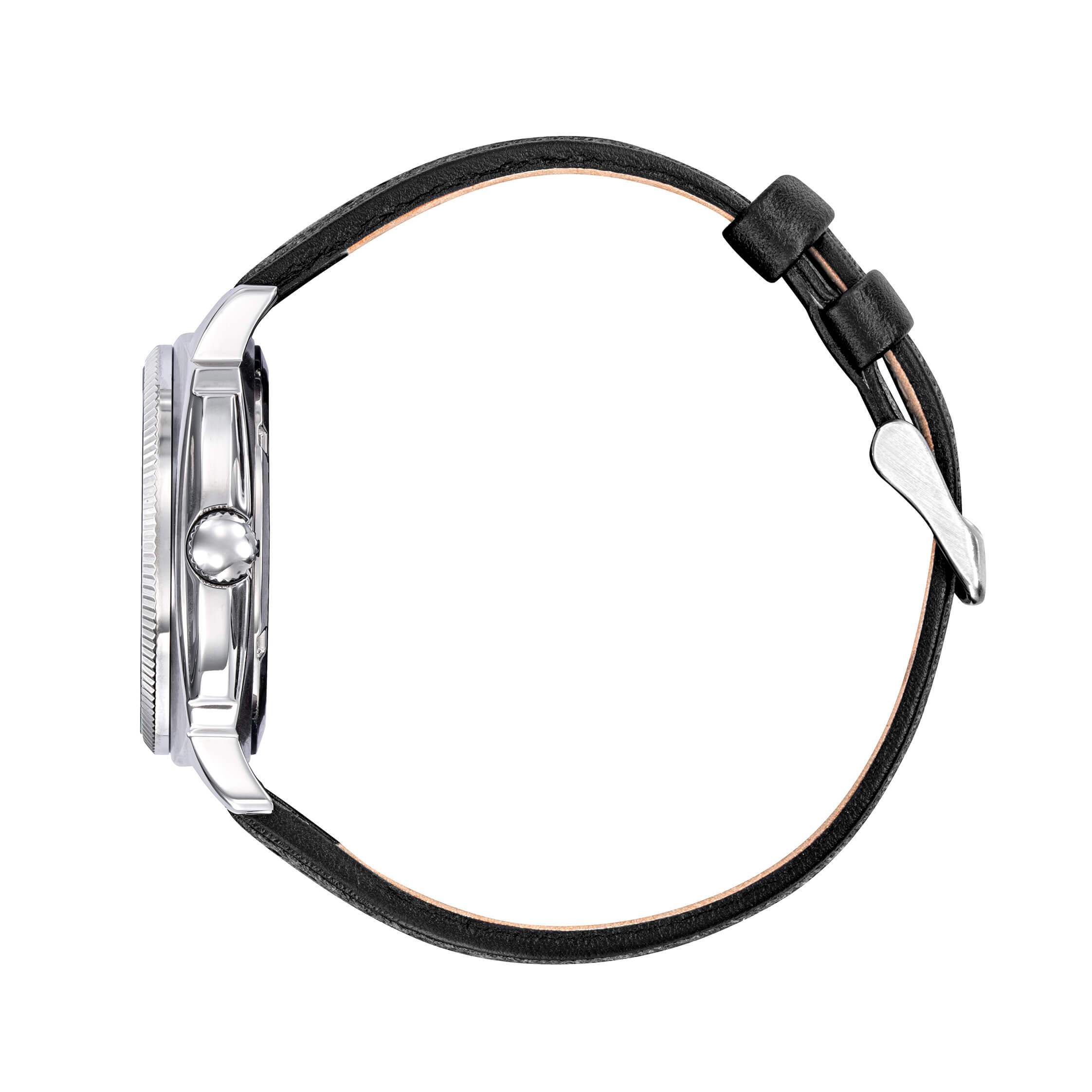 666030 Montre Rafale Solo Display Argenté et Noir Profil