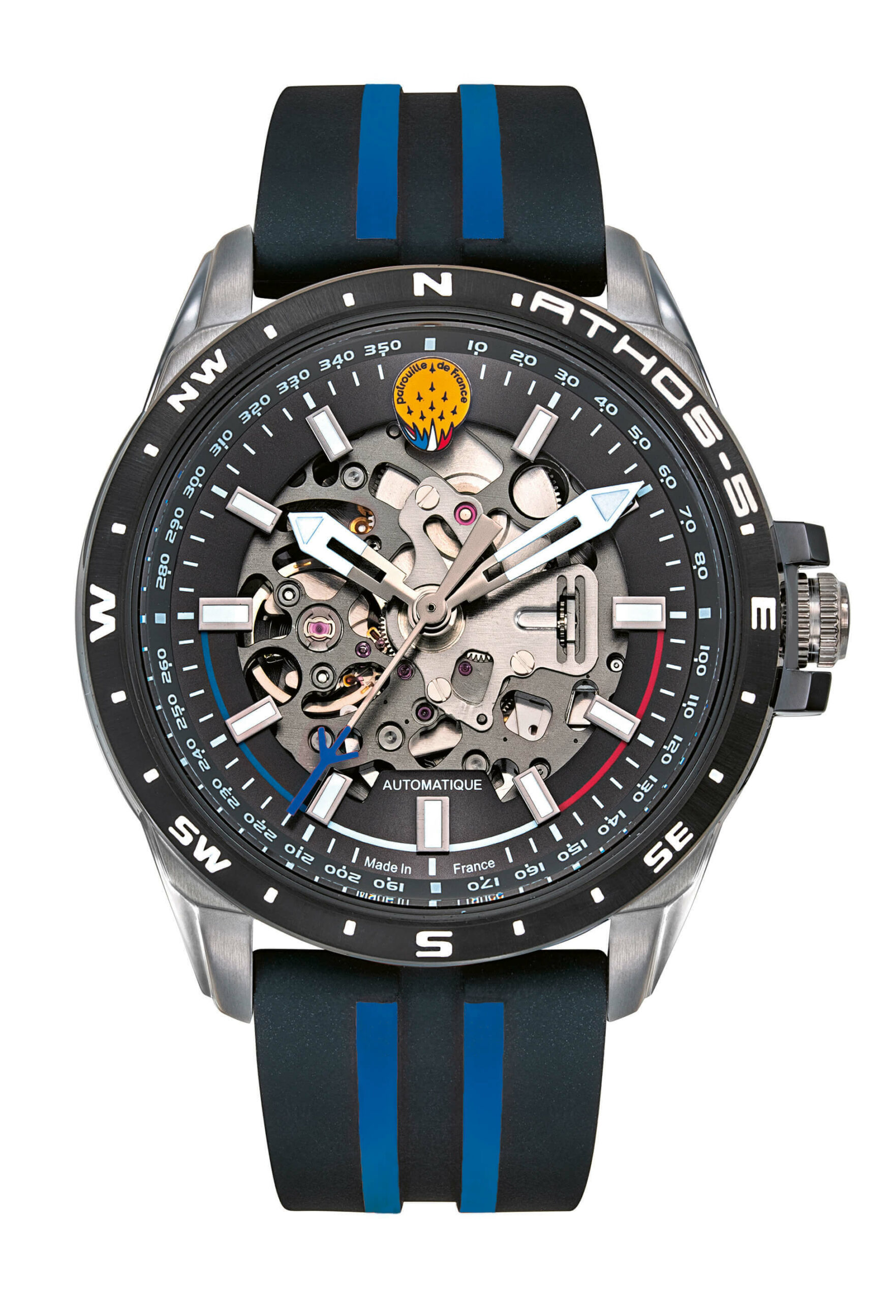 Montre Pilote Patrouille de France Silicone noir bleu 668119