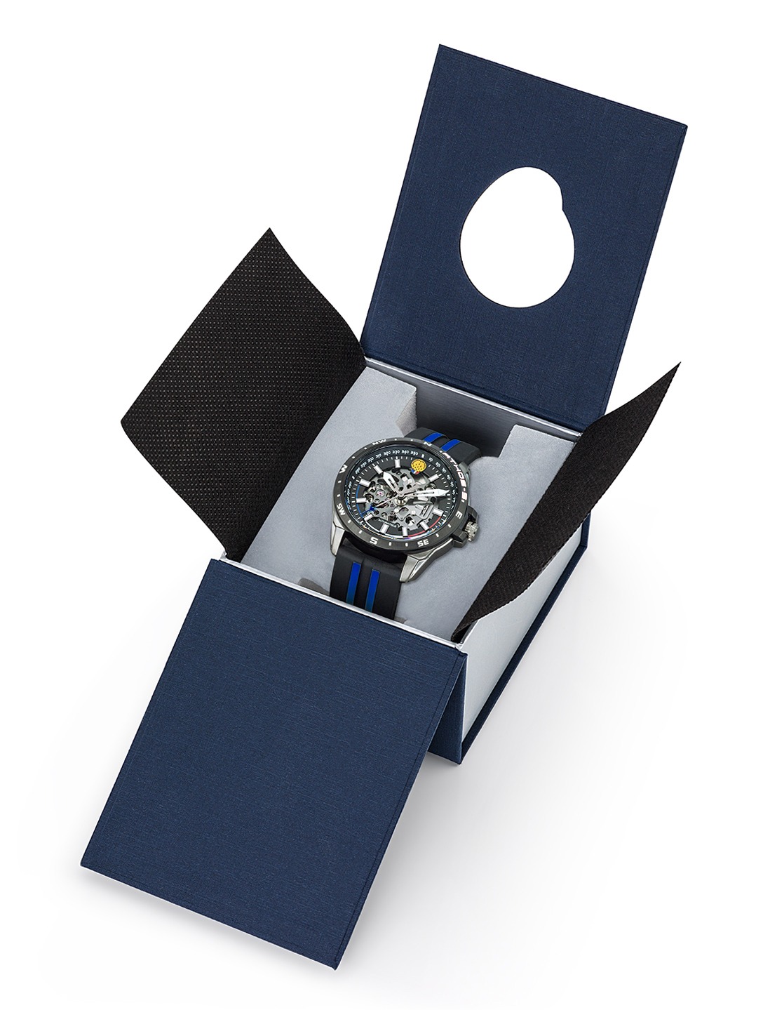 Montre-Pilote-Patrouille-de-France-Silicone-noir-bleu-668119-Ecrin